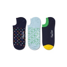 Happy Socks Daily Sock No Show Sneaker Dot Socks blue - 3 Pairs